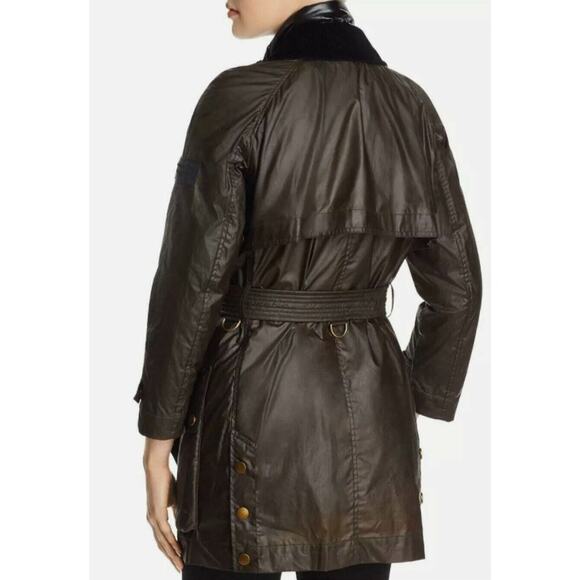 $1,395 Burberry Calver Hall Coat Dark Olive Coat w/ Black Puffy Jacket 8 US NWT - Picture 4 of 16